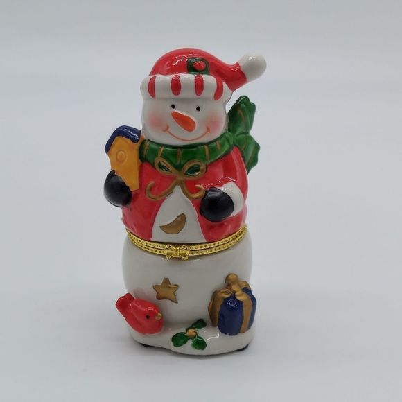 Limoges Snowman Trinket Box - Picture 1 of 3